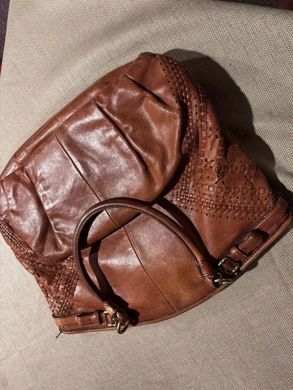 Coach Madison Crisscross Leather Satchel Handbag (Style No. 19836)